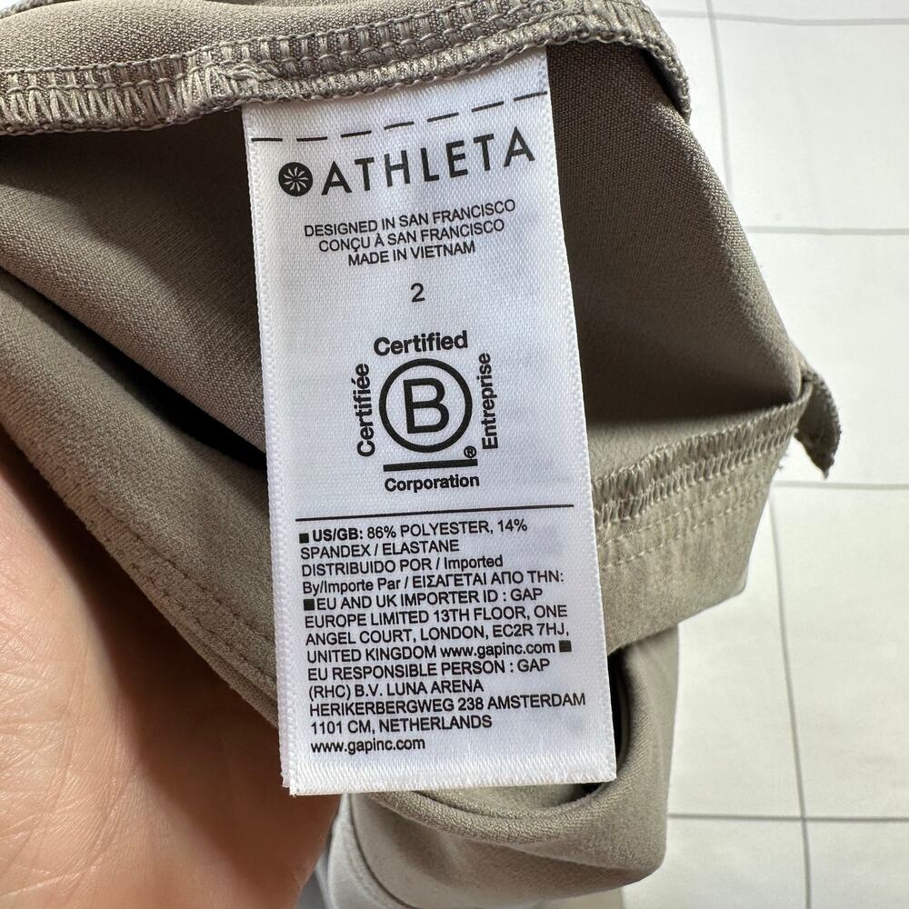 Athleta Pants Womens 2 Taupe Endless High Rise City Minimal Commute Work Pull On - Picture 6 of 13